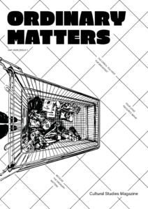 Cover of the magazine, Issue 1, featuring a supermarket shopping cart on a tiled background.